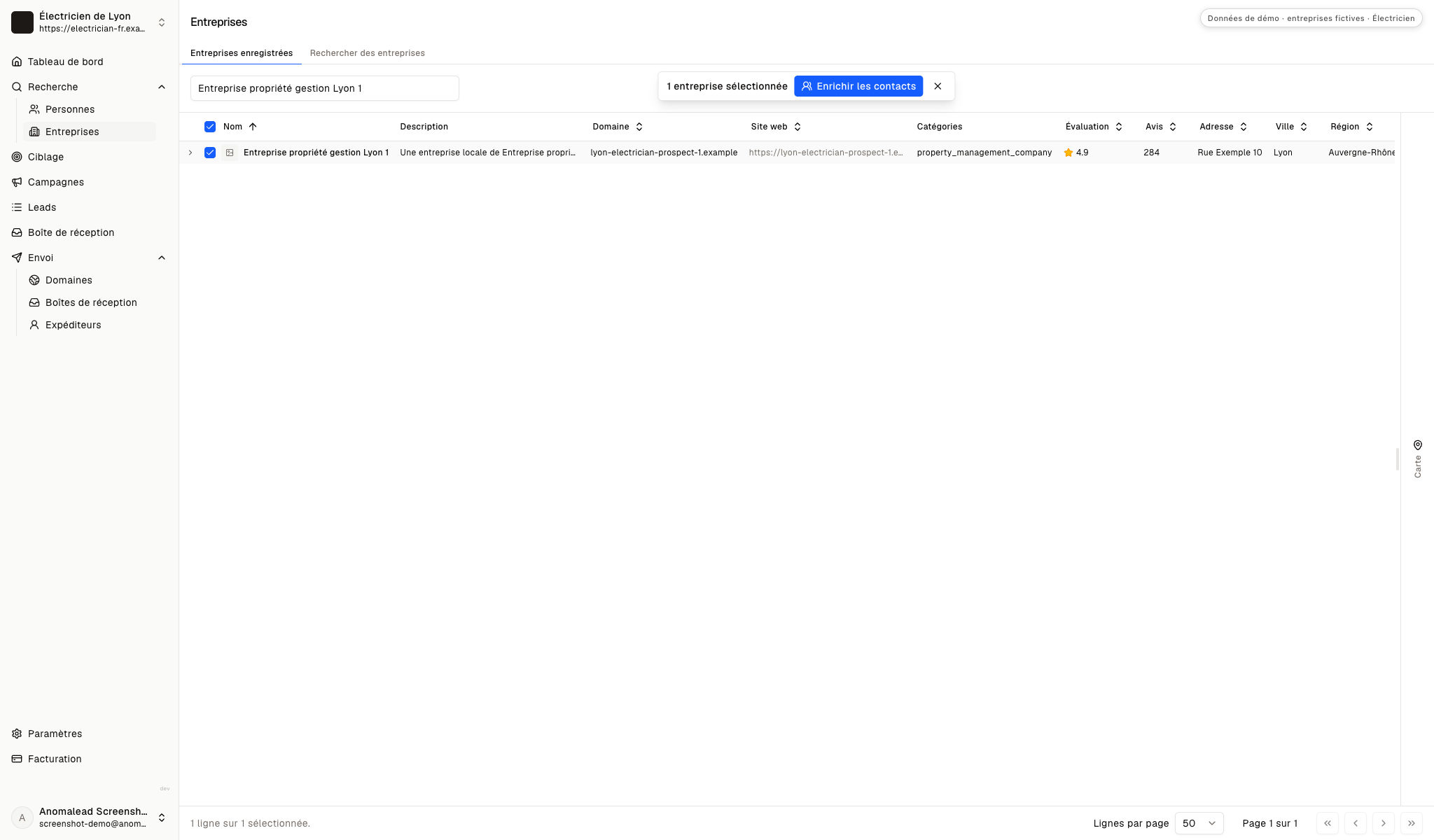 Le compte retenu apparaît près de l’action pour trouver ses interlocuteurs.